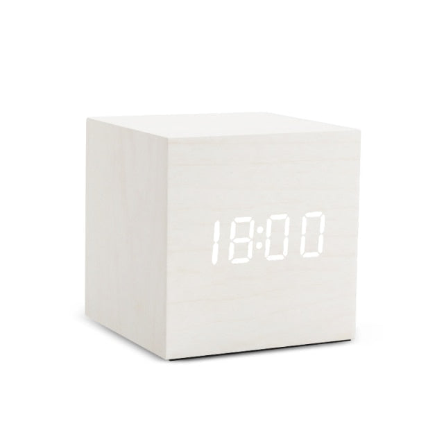 Réveil LED en bois avec affichage numérique électronique pour l'heure Réveil LED en bois avec affichage numérique électronique pour l'heure