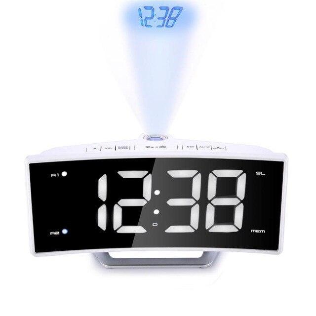 Radio-réveil projecteur design blanc