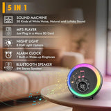 Réveil Veilleuse Bluetooth RGB - Enceinte 5-en-1