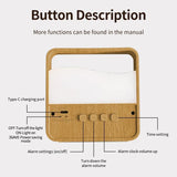 Réveil bois lampe led back