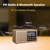 radio réveil bois bluetooth