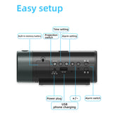 reveil projecteur rouge back