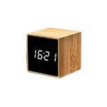 Petit Réveil Bois Led Blanc