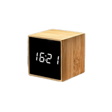 Petit Réveil Bois Led Blanc
