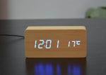 Réveil Led Bleu design Bois