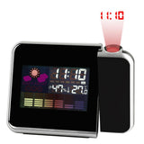 réveil projecteur météo noir